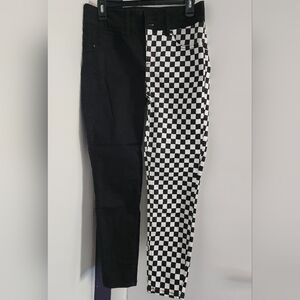 Hot Topic Checkered Black and White Pants